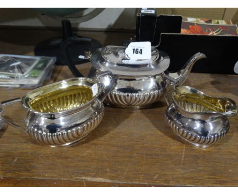     A Silver Plated Three Piece Tea Service                                         