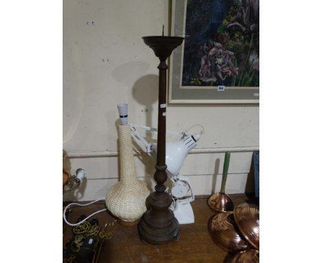     An Angle Poise Lamp, Together With A Candle Stand Etc (3)                       