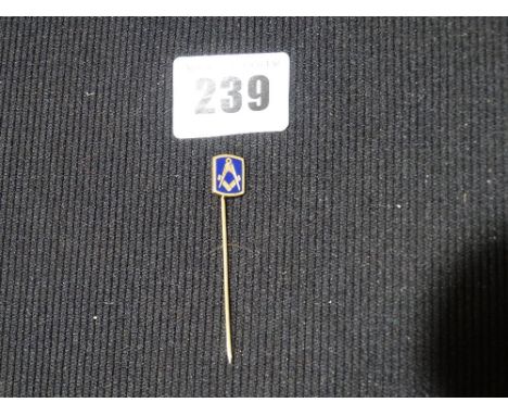     A 9ct Gold &amp; Enamel Masonic Tie Pin                                             