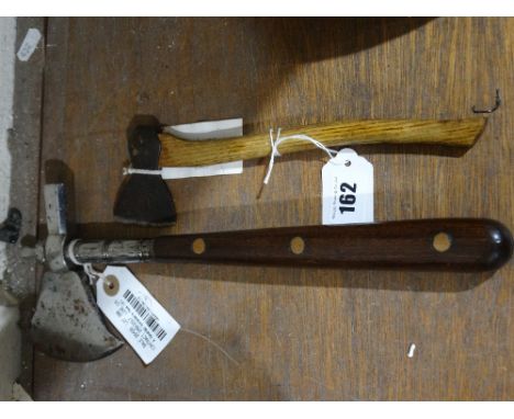     A Miniature Wooden Handled Axe, Together With A Ornamental Hardwood Handled Axe 