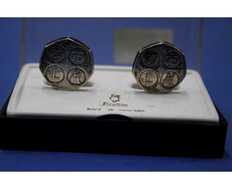 A pair of gentleman's silver cufflinks, by C.M Ltd, Birmingham 1975, issued by Philips electronics.