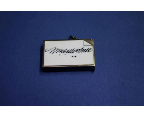 A silver and white enamel vesta case, Birmingham 1904, 5cm   Condition Report:  Good overall, surface scratching to all areas