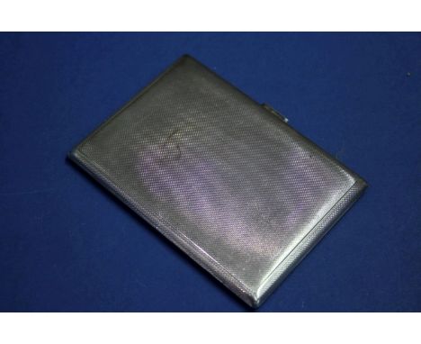 An engine turned silver cigarette case, by Mappin & Webb, Birmingham 1961, 11.5cm, 181g all in.