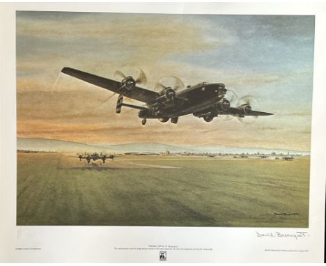 WW2 Colour Print Titled Taking Off by David Bosanquet. Signed in Pencil by David Bosanquet the Artist. Limited 66 Printed in 