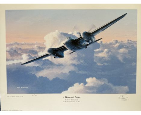 WW2 Colour Print Titled A Moments Peace by Ivan Berryman. Limited 61 of 150. Signed in Pencil by the Artist. Measures 12x9 in