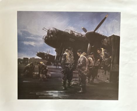 WW2 Colour Print Titled Minions of the Moon by Michael Turner. Measures 21x17 inches appx. Good condition Est.
