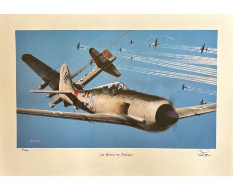 WW2 Colour Print Titled Cat Among The Pigeons by Ivan Berryman. Limited 43 of 250. Signed in Pen by Ivan Berryman The Artist.