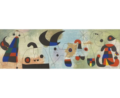 After Joan Miró,Spanish 1893-1983,Untitled, from the Derriere le miroir edition;lithograph in colours on wove, on a three boo