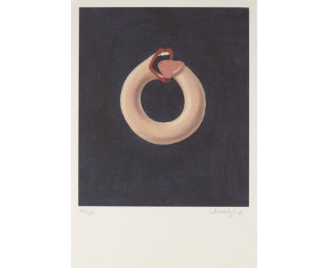 Patrick Hughes,British b. 1939-Ouroboro;offset lithograph,signed and numbered 46/125 in pencil,image: 21.2 x 28.1 cm,sheet: 2