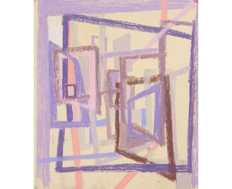 Francis Carr, Hungarian/British 1919-2013- Structure, Windows; pastels on paper, titled to the mount, 42 x 35 cm: together wi