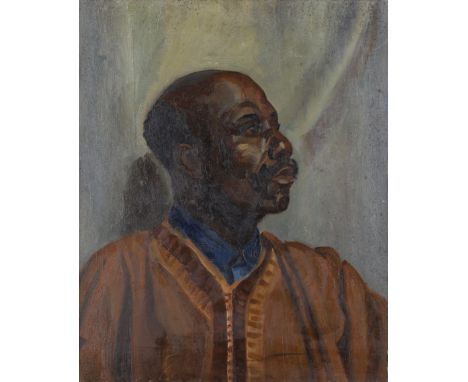 French School, 20th century- Portrait of a man, bust length facing right; oil on canvas, 61 x 49.2 cm. (unframed) Condition R