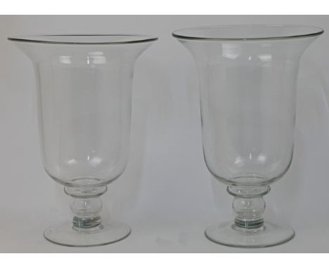 Two large modern glass vases, each with flared rim, 39.5 and 39cm high (2) (VAT charged on the hammer price)