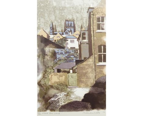 Norman Wade, British, 20th century-Near Bow Lane, 1976; lithograph and screenprint in colours on wove,signed, dated and numbe