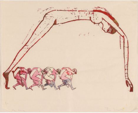 Nancy Spero,American 1926-2009 - The Dance, 1993;7 colour silkscreen on 29 gsm Kawanaka paper,signed, dated, titled and numbe