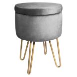 RRP £35.27 BONTEC Round Velvet Vanity Stool with Storage