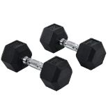 RRP £37.97 HOMCOM Rubber Dumbbell Sports Hex Weights Sets Home