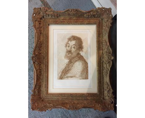 A PRINT, MALE PORTRAIT, BY FRANCESCO BARTOLOZZI R.A. 