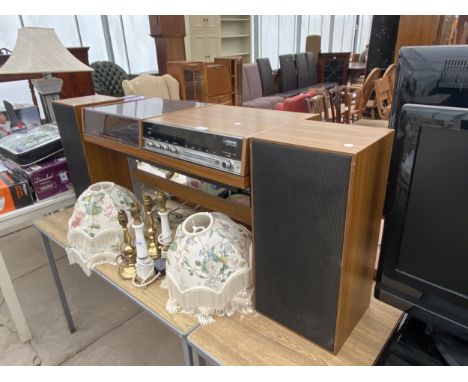 A FERGUSON RECORD PLAYER UNIT WITH TWO SPEAKERS 