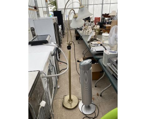 A ROWENTA EOLE FAN AND A GILT STANDARD LAMP 