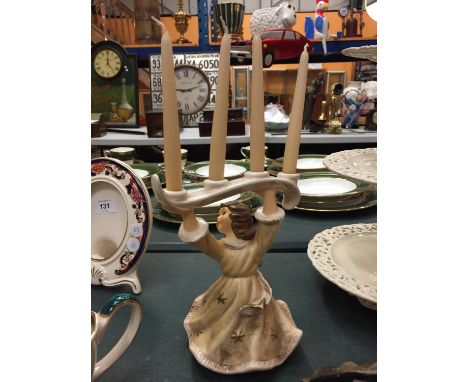 A GOEBEL FESTIVE CANDLE HOLDER, HEIGHT 7 INCHES/18CM 