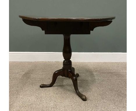 ANTIQUE OAK TWIN FLAP TRIPOD TABLE, 73cms H, 85.5cms W, 82cms diam. (fully open)Provenance: by descent, from a farmhouse Llyn