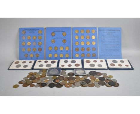 A Collection of Various Vintage British Coin Sets, Incomplete Threepenny Bits Album and Loose British and Foreign Coins 