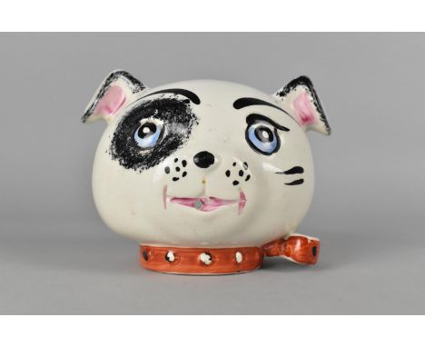 A Vintage Novelty String Dispenser in the Form of a Spotted Dogs' Head, 12cm high 