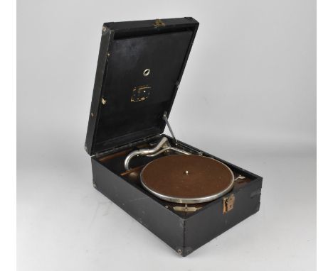A Vintage His Masters Voice Wind-Up Gramophone Record Player, Complete with Winder 