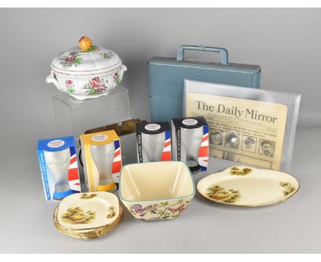 A Collection of Various Items To Include Spode Luneville Tureen, Alfred Meakin Sandwich Set, Coca-cola Olympics Glasses, AA C