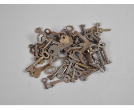 A Collection of Various Vintage Cabinet and Box Keys 