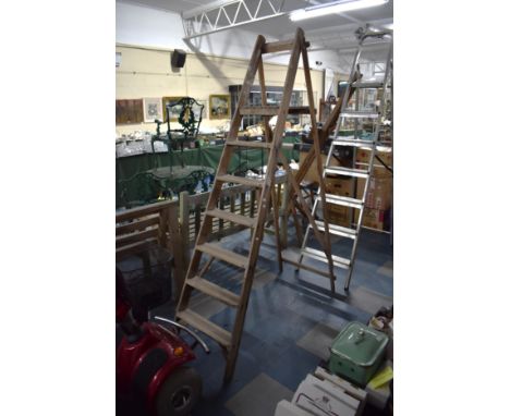 A Vintage Wooden Six Step Step Ladder 