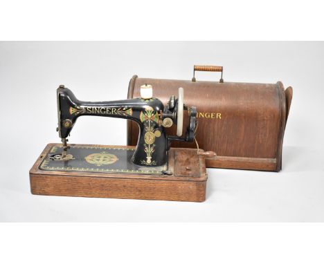 A Vintage Manual Sewing Machine, No.F9637070, Cover AF 