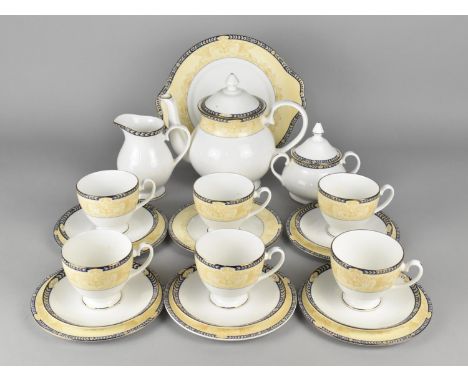 A Duchess Amadeus Tea Set to Comprise Six Cups, Saucers, Side Plates, Cake Plate, Teapot, Milk Jug and a Lidded Sugar Bowl 