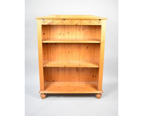 A Modern Pine Three Shelf Open bookcase, 84cms Wide 