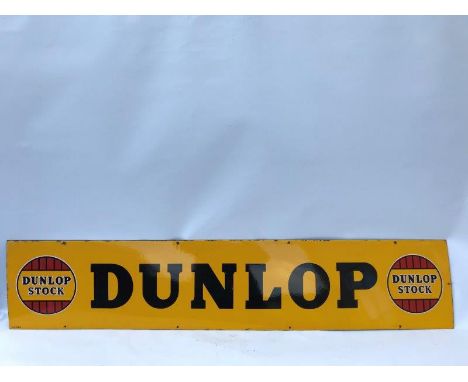 A Dunlop Stock rectangular enamel sign, in excellent condition, 60 x 12".