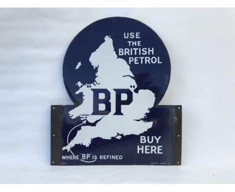 An early BP Refinery pictorial double sided enamel sign by Franco, with good gloss, 23 1/2 x 27".