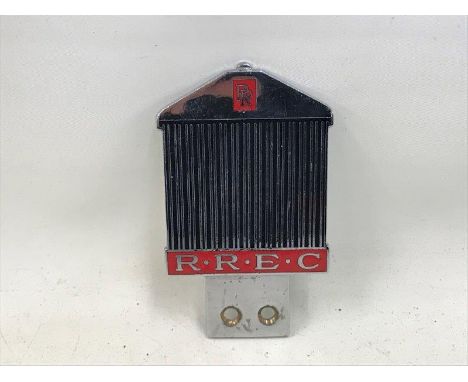 A Rolls-Royce Enthusiast's Club part enamel car badge.
