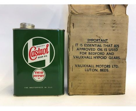 A Wakefield Castrol Gear Oil GH10 Hypoy three pint oil can, new old stock with contents and boxed, the box marked: Vauxhall M