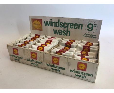 A counter top box of Shell Windscreen Wash sachets, new old stock.