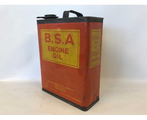 A rare BSA Engine Oil gallon can, in good condition.