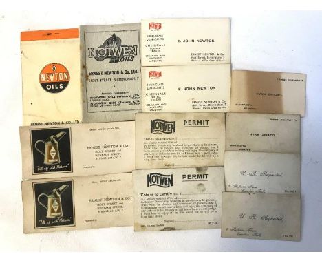 A rare group of Notwen promotional cards, often humorous, a notebook etc. 