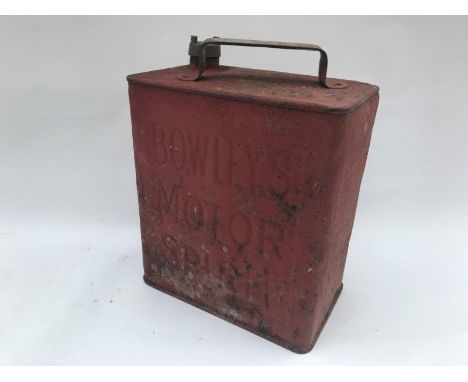 A rare Bowleys Motor Spirit two gallon petrol can.