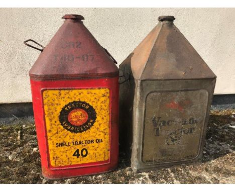 Two Tractor Oil five gallon cans. 