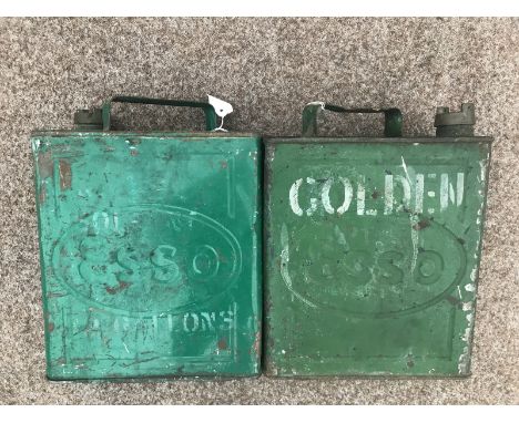 An Esso 'Golden' two gallon petrol can and one other.
