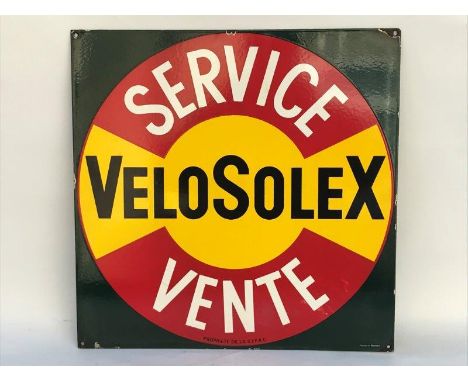 A double sided enamel sign advertising Velosolex, with good gloss, possibly of more recent manufacture, certainly Continental