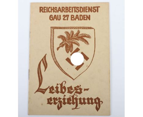 Third Reich Gau Baden RAD (Reichsarbeitsdienst) Leibeserziehung (Physical Education) Booklet, fine example with printed cover