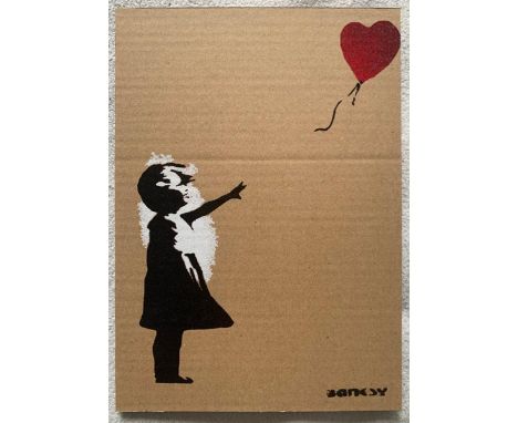 BANKSY x DISMALAND -D’APRÈSBombe aérosol et pochoir sur carton, Grand Modèle, signé et numéroté à 50 exemplaires.Art gratuit 