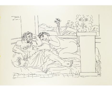 Pablo PICASSO (1981-1973), D’AprèsLe Repos du Sculpteur, IV (1962)Lithographie pressée en 1962 sous la direction de Pablo Pic