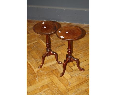 Two vintage dish top mahogany tripod tables