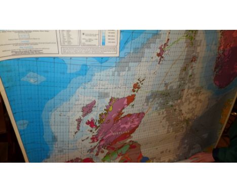 A vintage map depicting The North Sea European Continental Shelf oil and gas activity 1978, from the map room at the London s